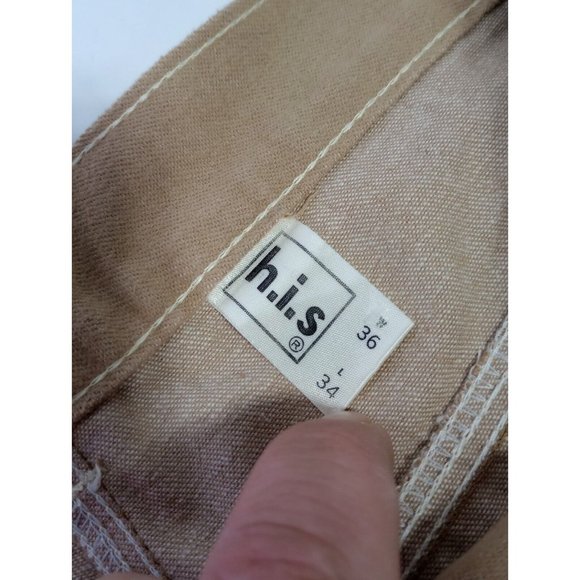 Vintage h.i.s. Pants Men's Size 36x34 Tan EUC (Actual 35X33) - Picture 6 of 10